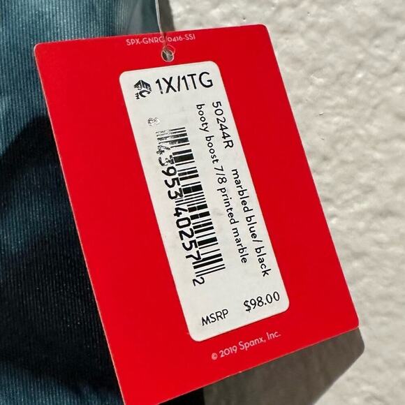 SPANX Leggings7/8 Marbled Blue Black SZ 1X NWT - Picture 7 of 13